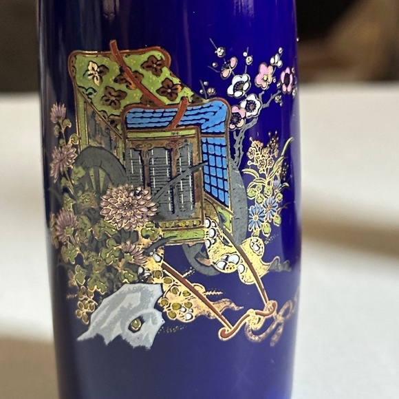 Vintage Cobalt Blue Japanese Mini Vases & Container (Set of 7) - Picture 6 of 11